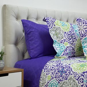 Set Plum&oacute;n + Juego De S&aacute;banas Casaideal Dallas  / 2 Plazas