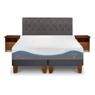 Cama Europea Cic Alaska / King / Base Dividida + Set De Maderas