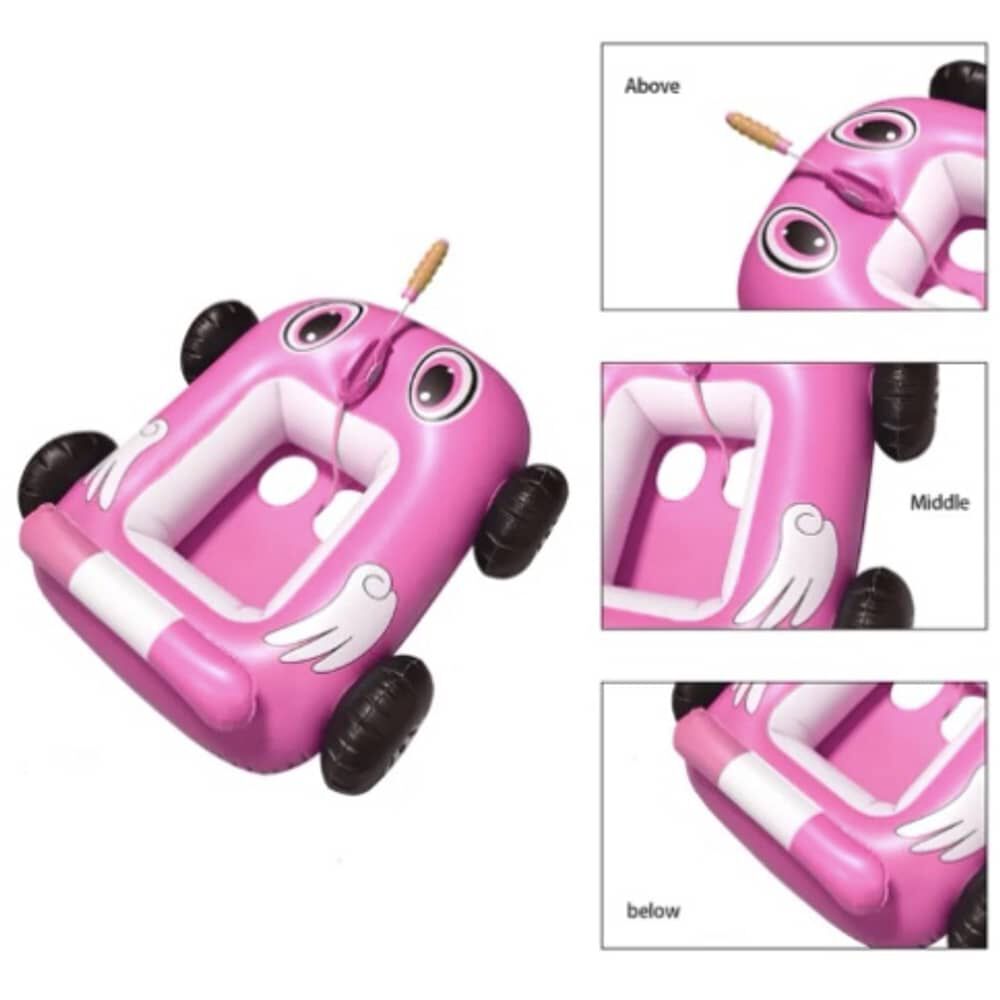 Flotador Autito Inflable Con Pistola Lanza Agua Rosado image number 2.0