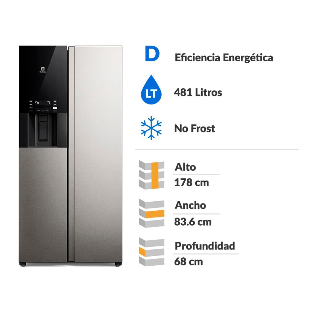 Refrigerador Side By Side Electrolux Es4ws / No Frost / 481 Litros / D image number 1.0
