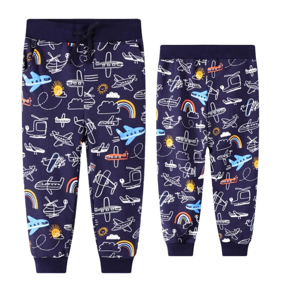 Pantal&oacute;n Buzo Ni&ntilde;o 100% Algod&oacute;n Jump Kids Azul Oscuro Aviones image number 0.0