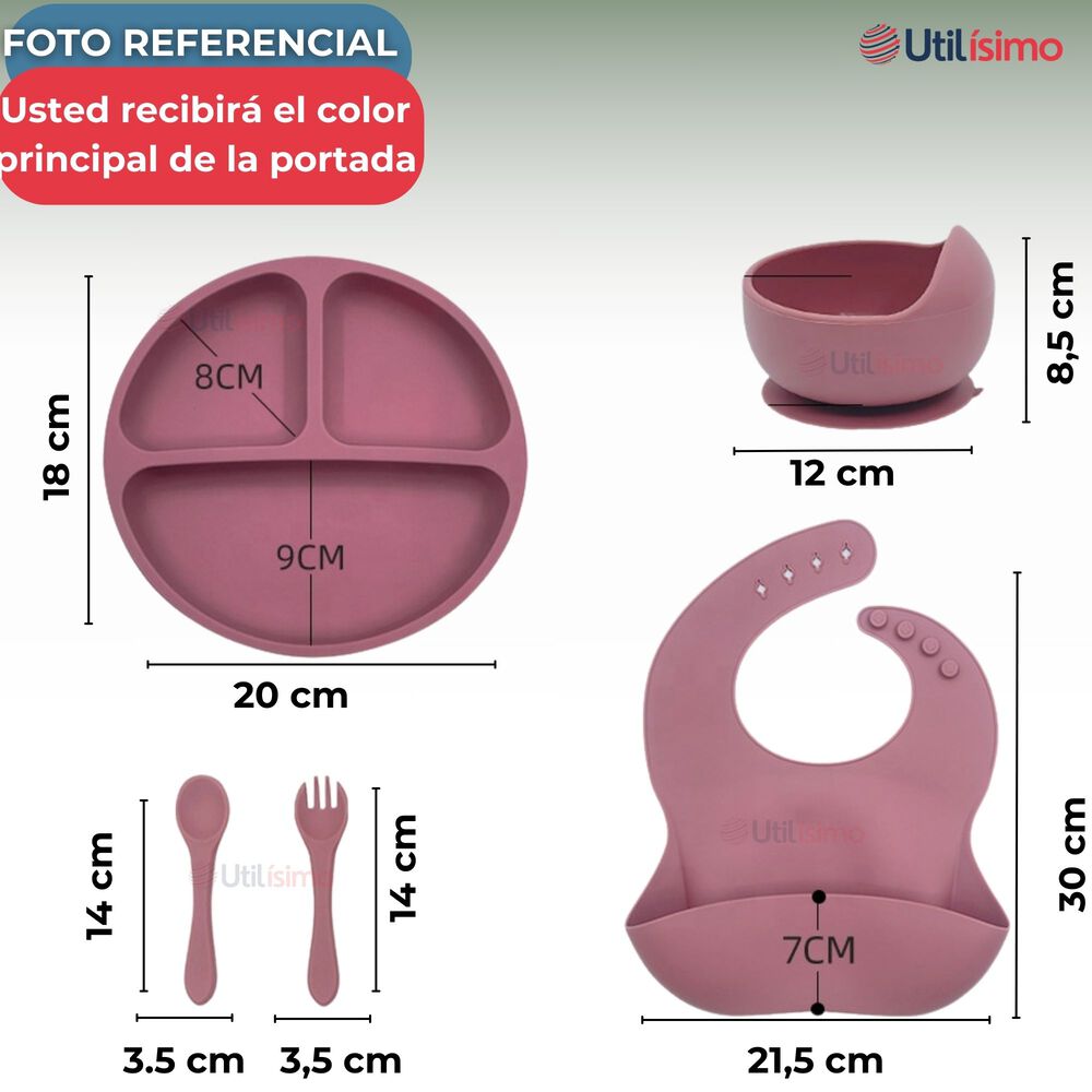 Set De Alimentación Bebé Silicona 5 Piezas Libre Bpa Colores Surtidos image number 4.0