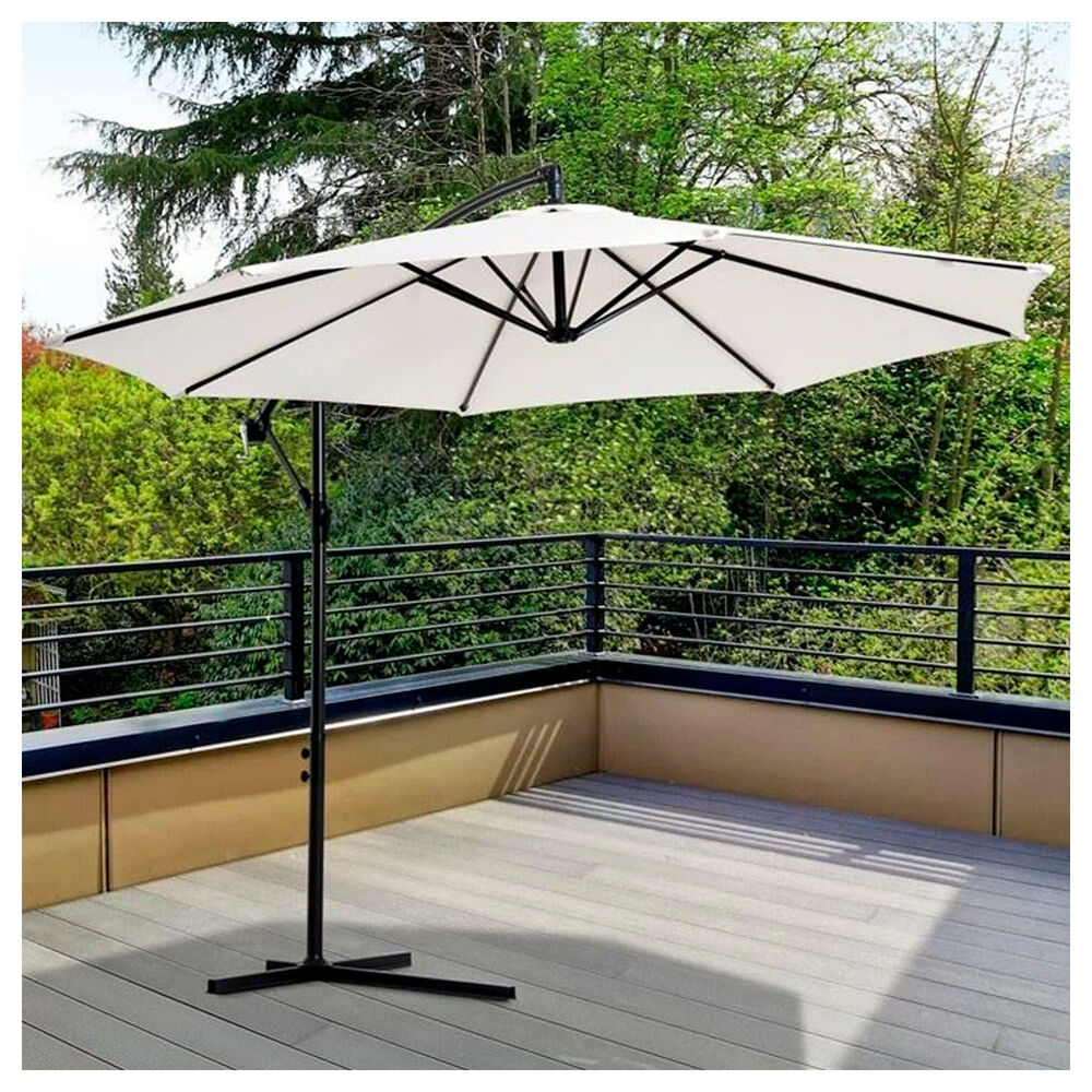 Quitasol Lateral 3m Con Brazo Sombrilla Exterior Ajustable image number 4.0