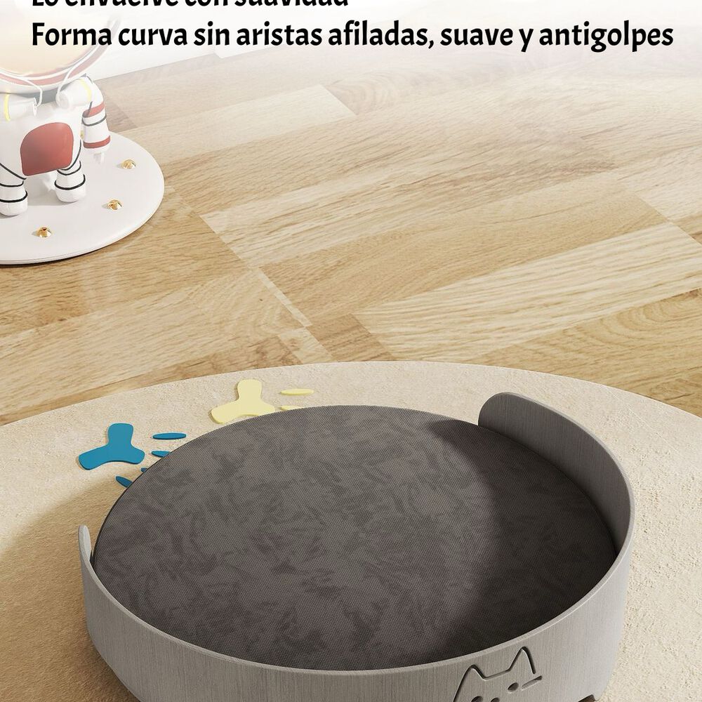 Cama Para Mascotas Madera Colchón 53x53cm Aveo By Lubabycas image number 6.0