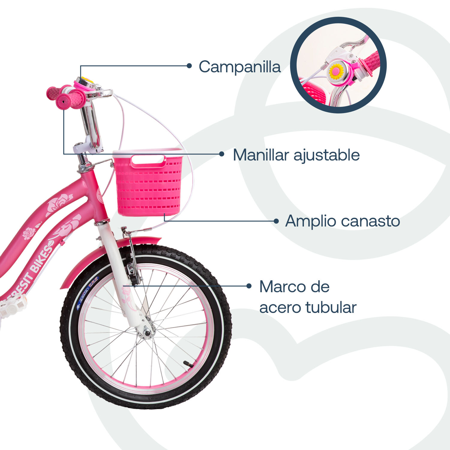 Bicicleta Infantil Queen Aro 16 Rosada Bebesit image number 3.0
