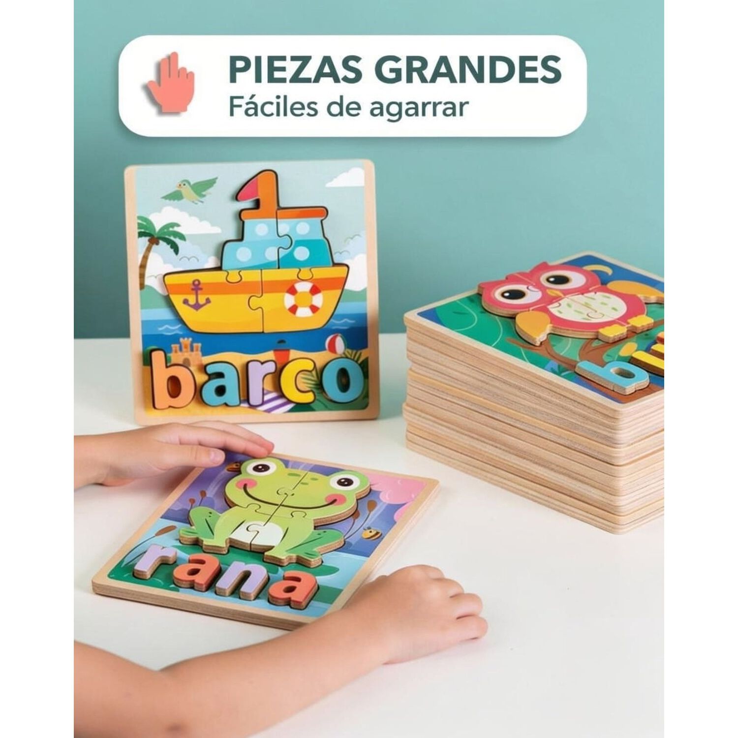 Pack 4 Rompecabezas 3d Animales Educativo image number 3.0