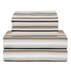 Sabanas Andes Microfibra Estampada Líneas Gris