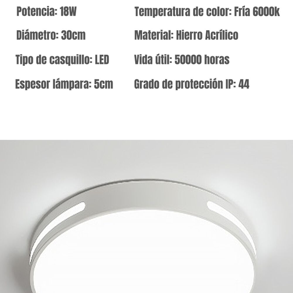 Lámpara De Techo Led 30cm 18w By Lubabycas image number 6.0