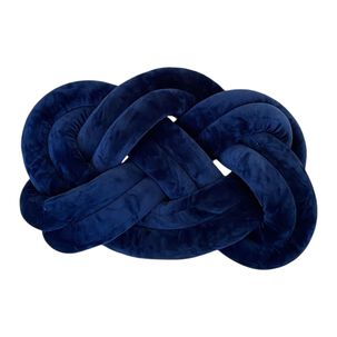 Cojin Trenzado Decorativo Elegate De Terciopelo Azul Ct1-5