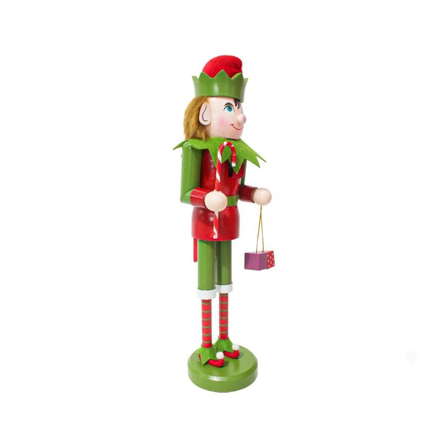 Cascanueces Navide&ntilde;o De Madera Dise&ntilde;o Duende Elfo 39cm image number 3.0