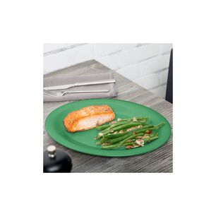 Set De 6 Plato Ovalado Melamina Verde 34 X 26 Cm