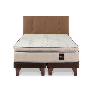 Cama Europea Flex Máximo Cobre / 2 Plazas / Base Dividida + Respaldo