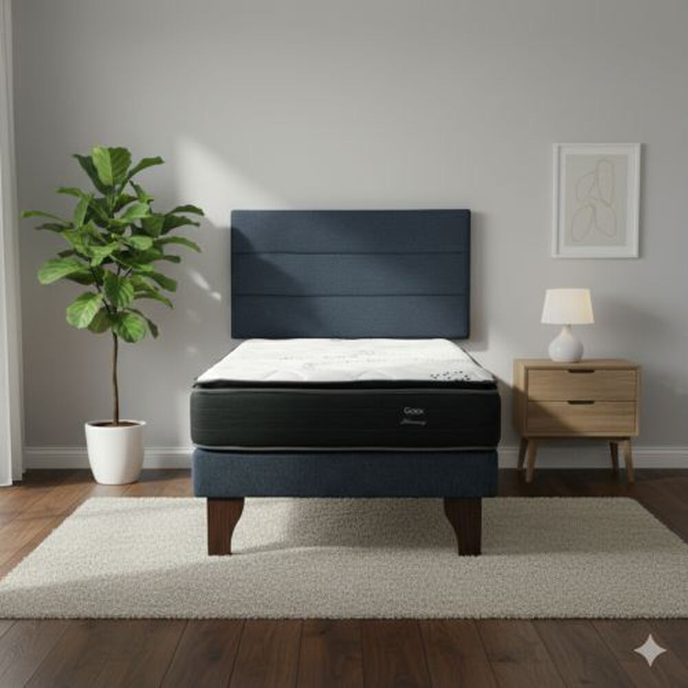 Cama Europea 1.5 Plaza 190 Plus Respaldo Atacama image number 0.0