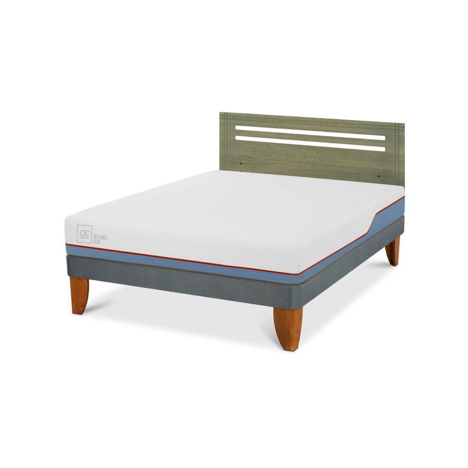 Cama Europea Cic Excellence Plus / 2 Plazas / Base Normal + Respaldo image number 3.0