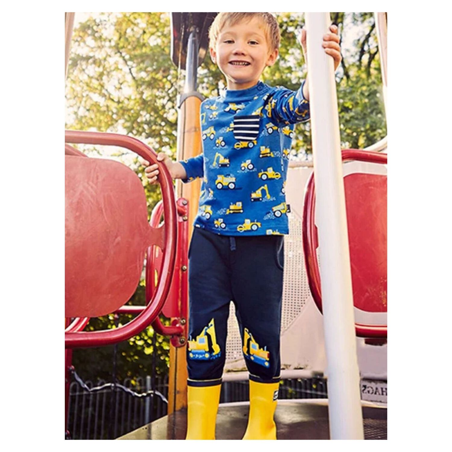 Pantal&oacute;n Buzo Ni&ntilde;o 100% Algod&oacute;n Jump Kids Azul Excavadora image number 1.0