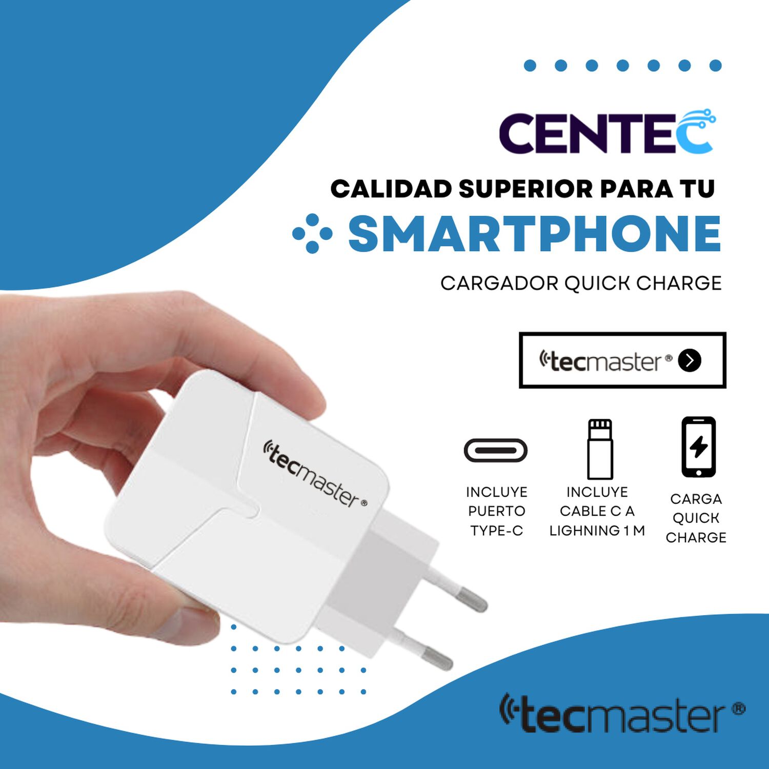 Cargador Para Iphone De Carga R&aacute;pida Con Cable Lightning Sec image number 7.0