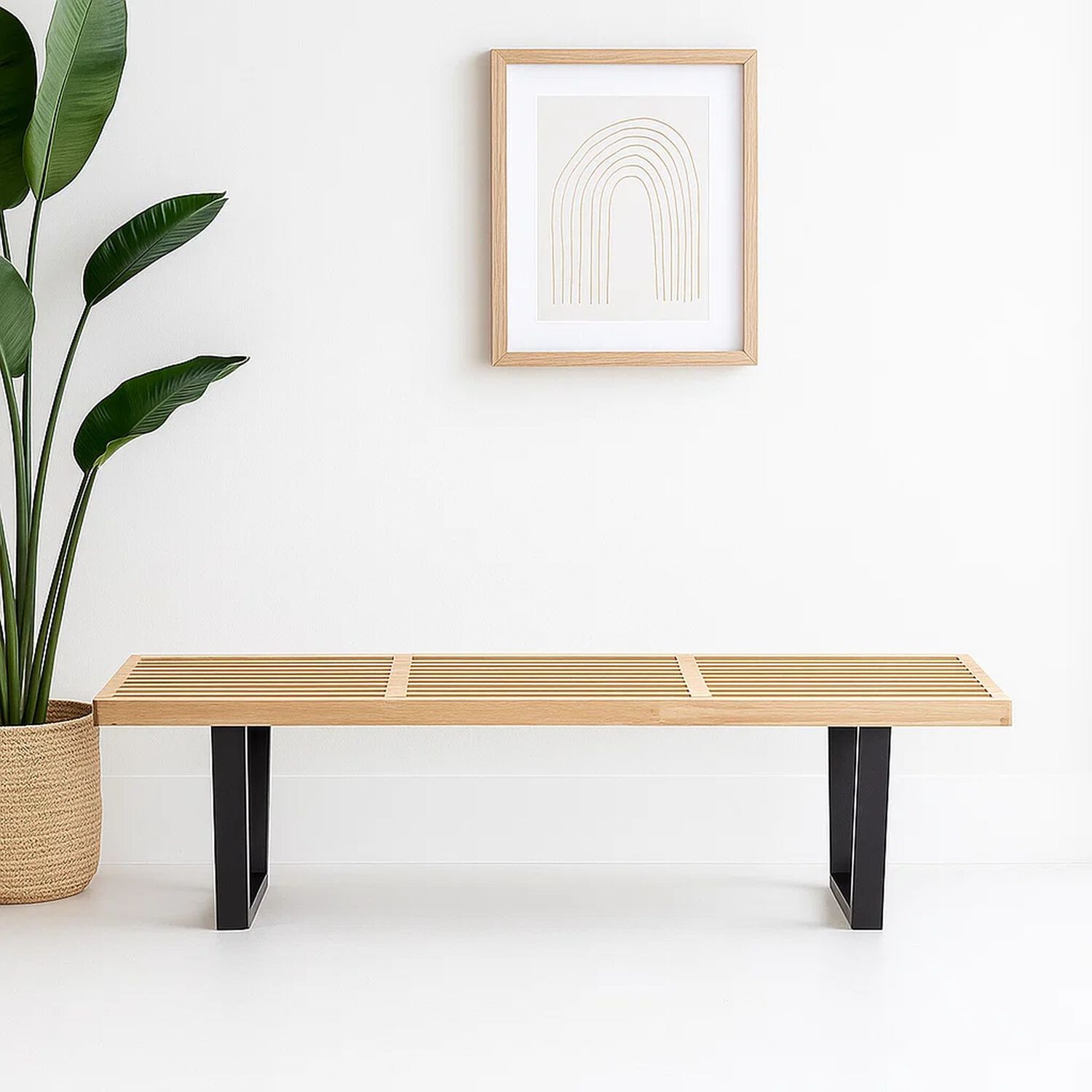 Banqueta De Madera Y Metal George Nelson 160cm image number 1.0