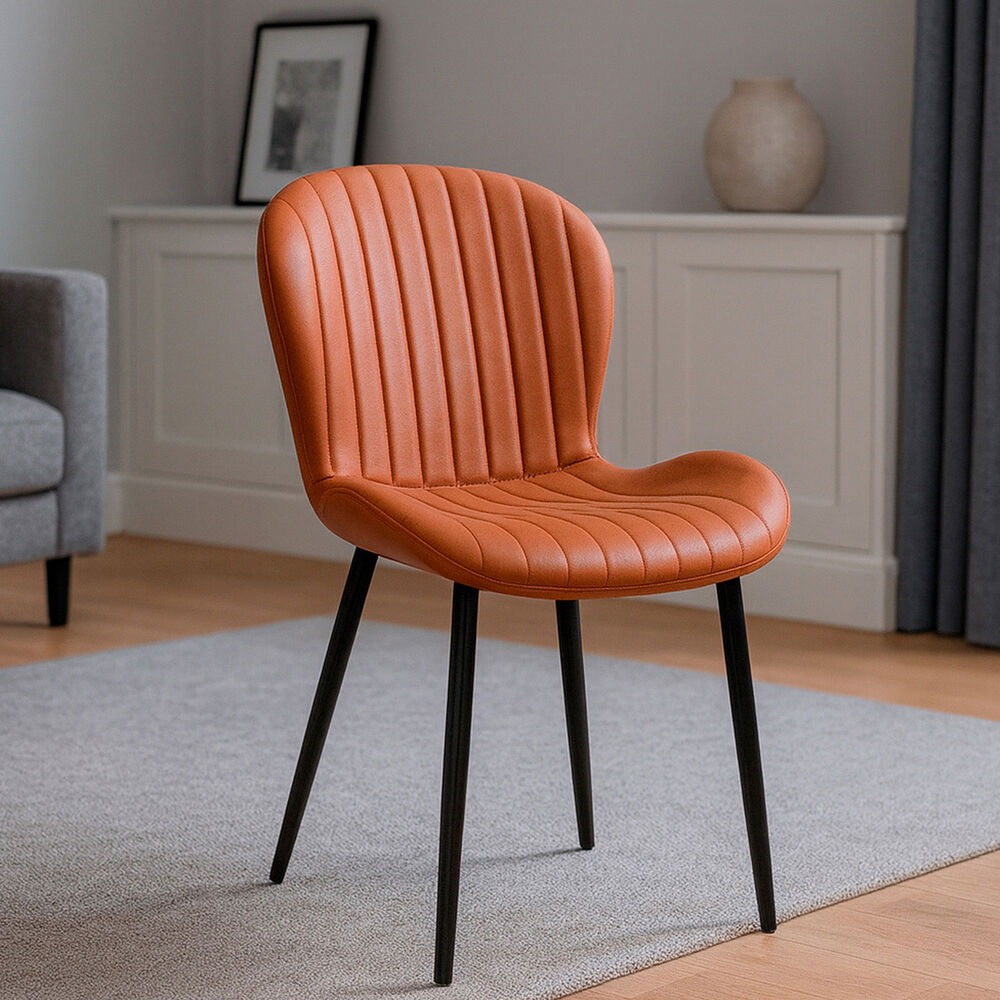 Pack 2 Sillas De Comedor Pu Café Patas Metálicas image number 5.0