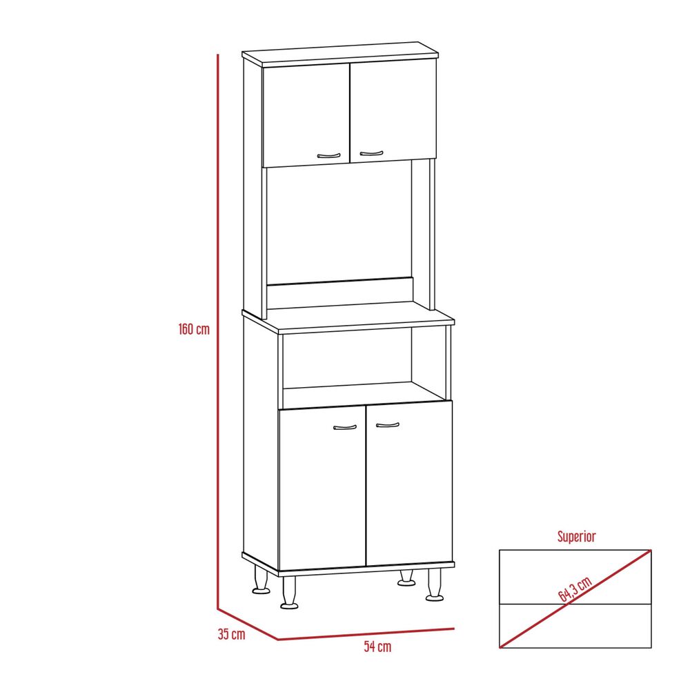 Mueble Microondas 4 Puertas Fm-011b Blanco image number 9.0