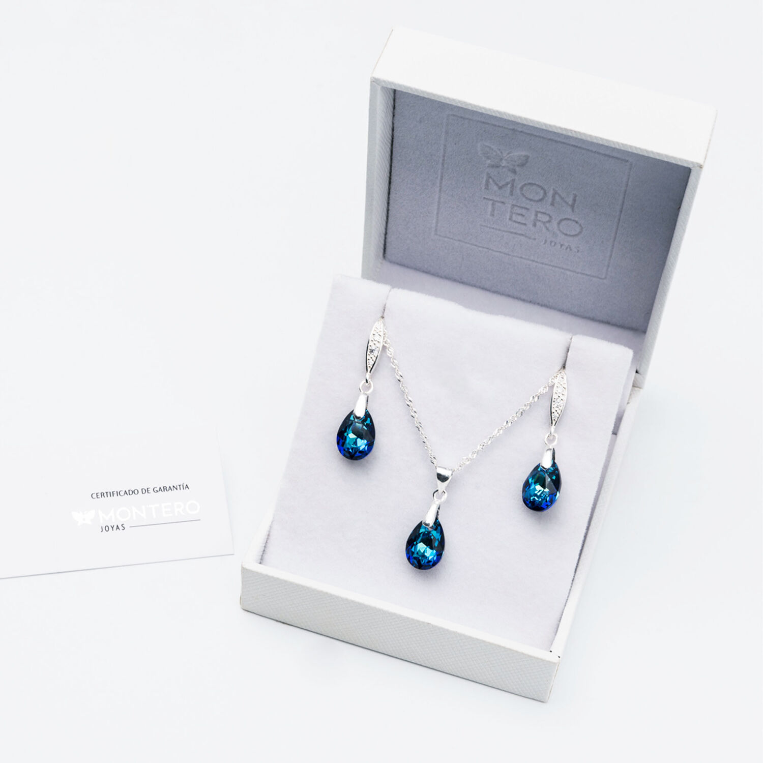 Conjunto Milan Cristal Genuino Bernuda Blue image number 2.0
