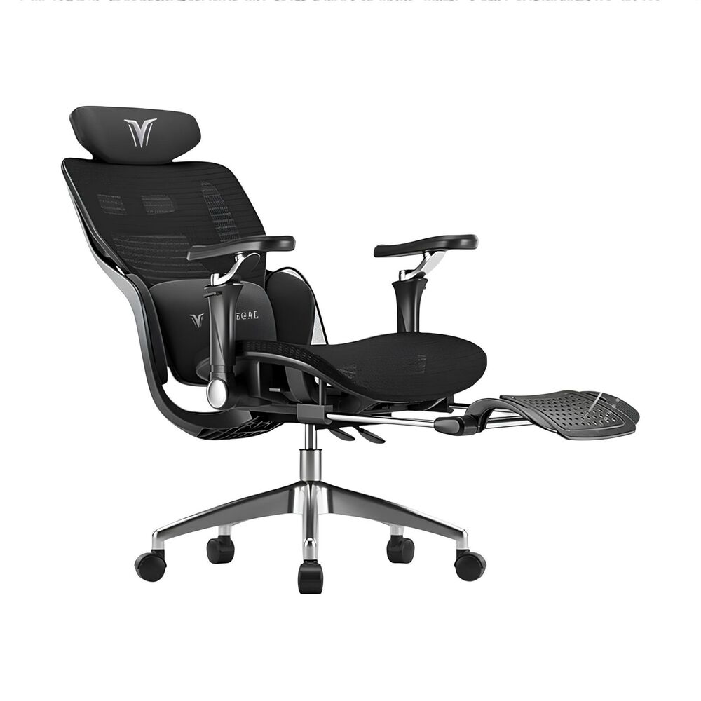 Silla De Escritorio Reclinable Con Reposapies E16 Negra image number 0.0
