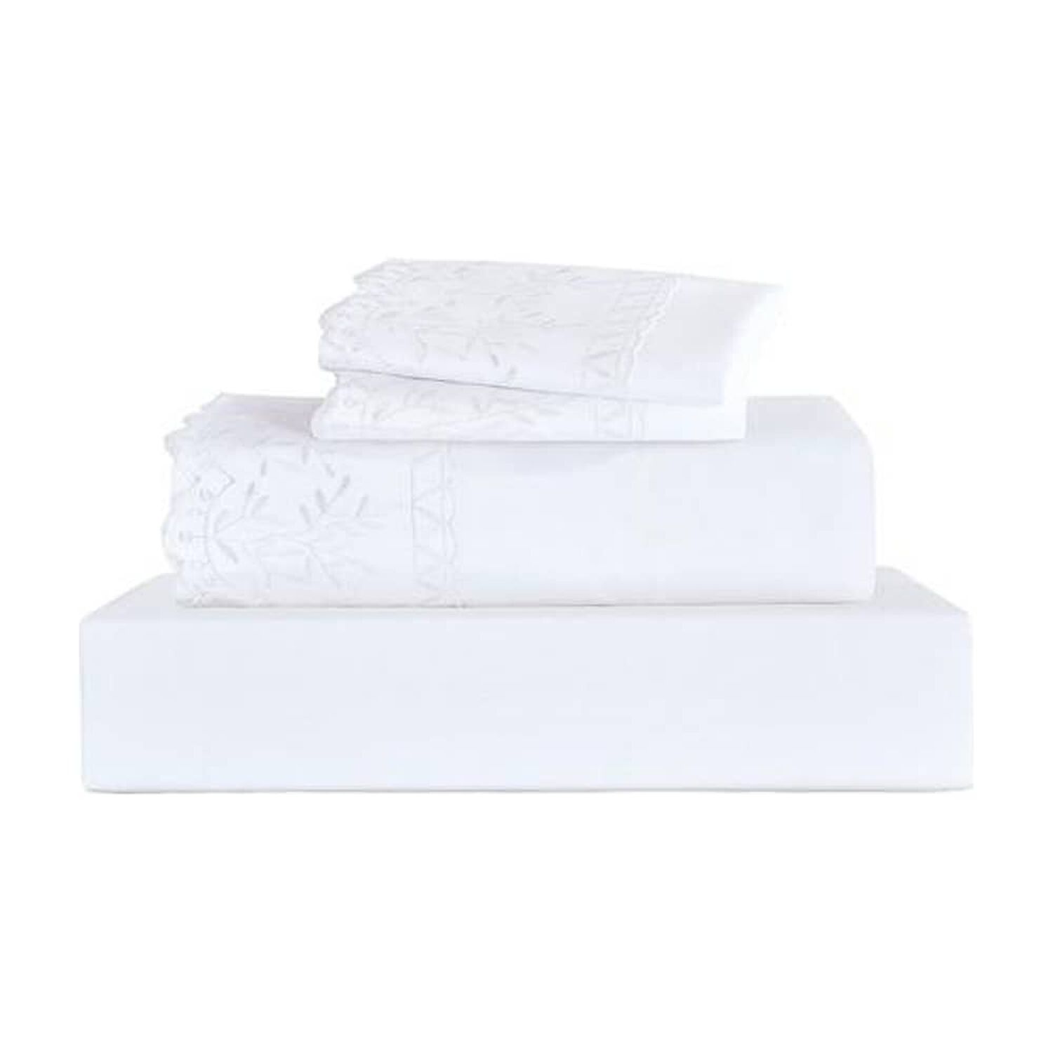 Sabana Andes Microfibra Broderie Blanco 1.5 Plaza image number 2.0