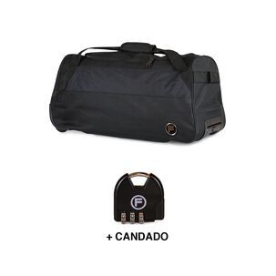 Bolso De Viaje Con Ruedas Kross M 89 Lts Negro + Candado F