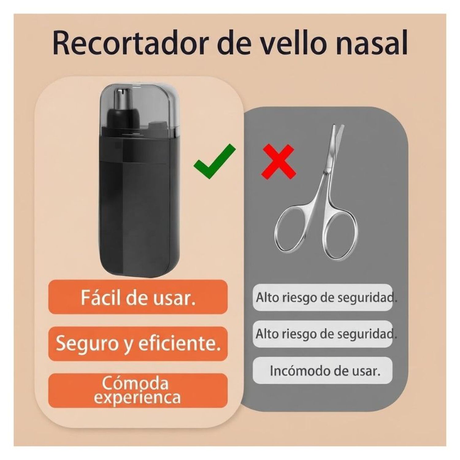 Recortadora De Pelos Nariz Y Oreja Port&aacute;til Recargable Usb image number 3.0