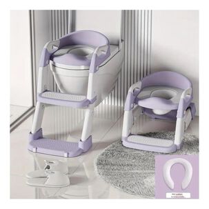 Asiento De Ba&ntilde;o Plegable Multifuncional 3en1 Infantil Morado