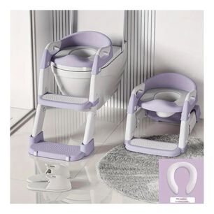 Asiento De Ba&ntilde;o Plegable Multifuncional 3en1 Infantil Morado