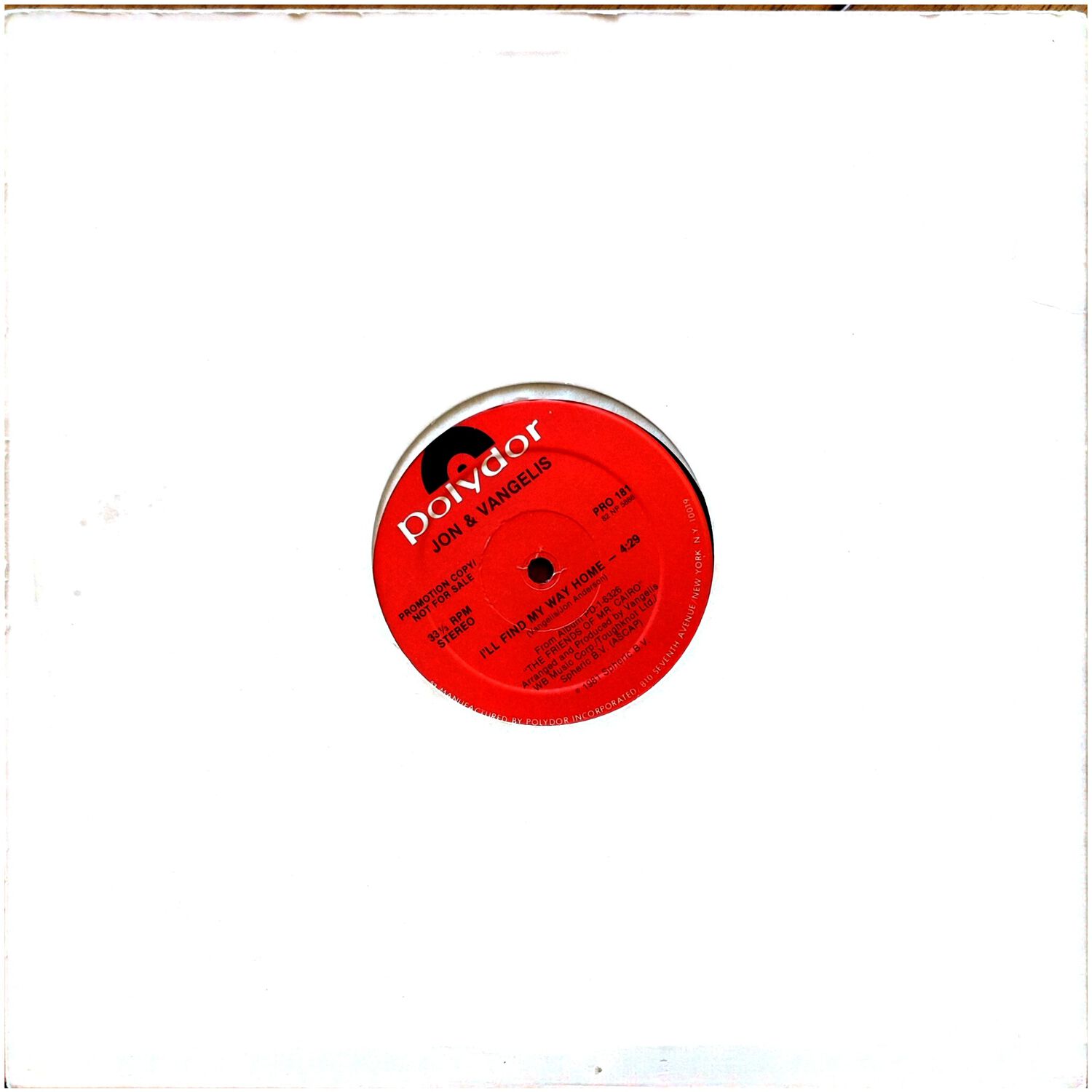 Jon & Vangelis - I'll Find My Way Home | 12" Maxi Single Usado image number 1.0