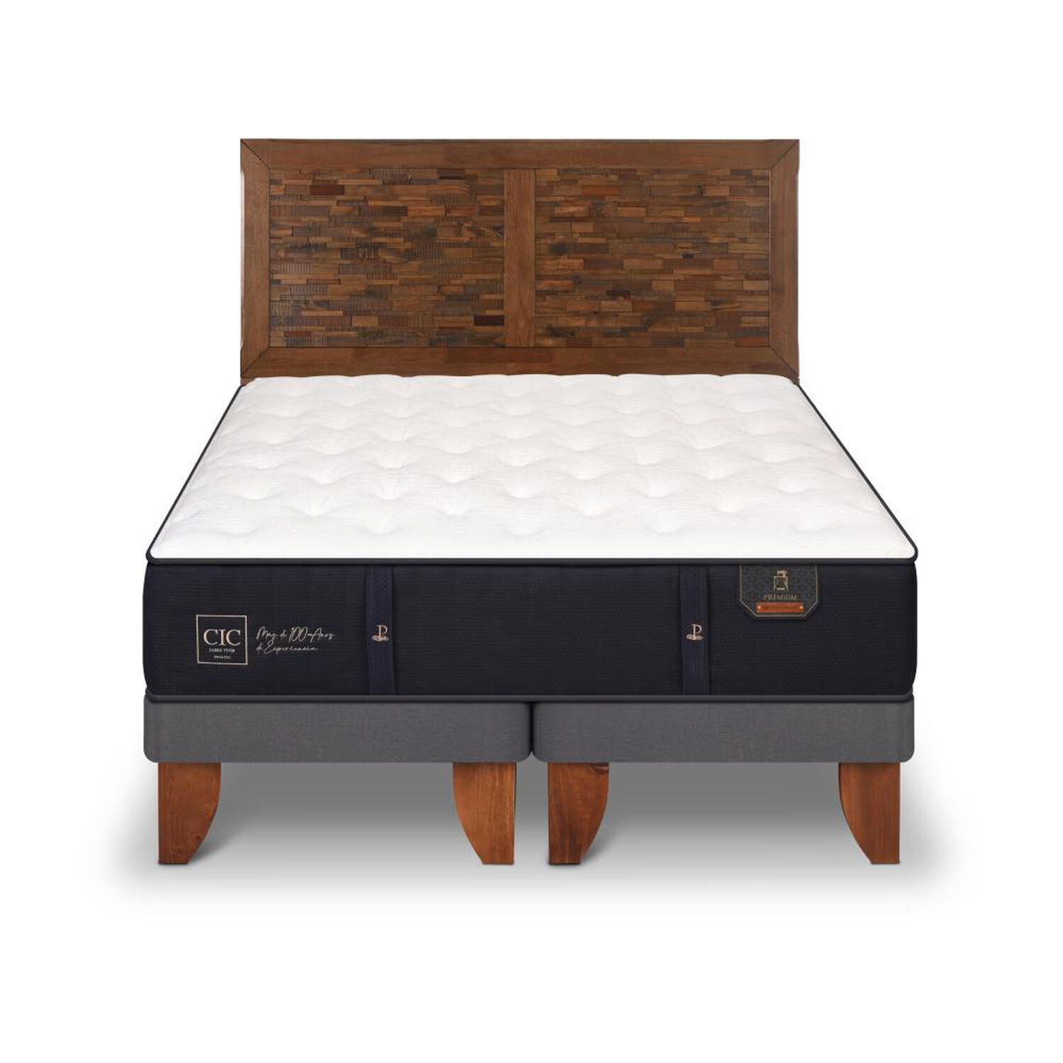 Cama Europea Cic Premium / 2 Plazas / Base Dividida + Respaldo image number 0.0