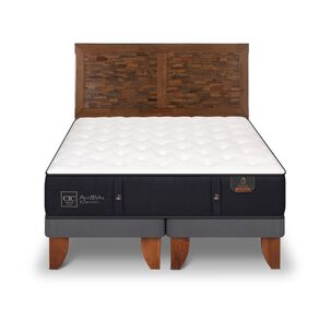 Cama Europea Cic Premium / 2 Plazas / Base Dividida + Respaldo