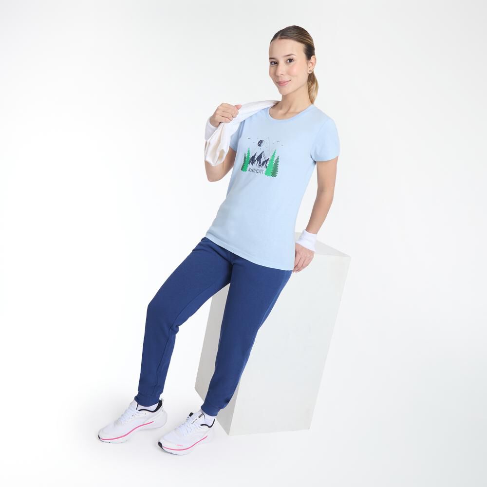Polera Deportiva Manga Corta Estampado Mujer Wetland image number 1.0