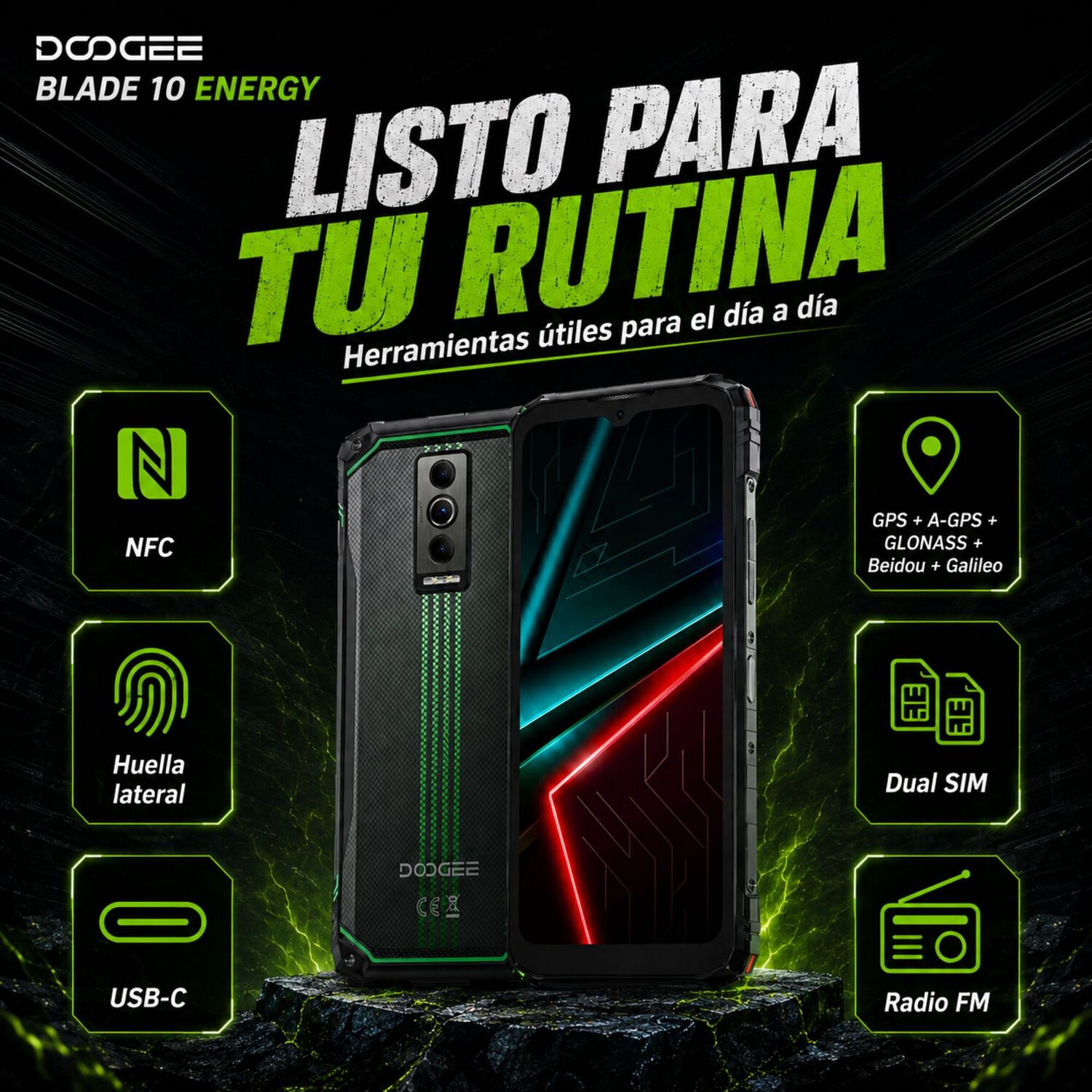 Doogee Blade 10 Energy | Celular Rugged Delgado Ip68 image number 8.0