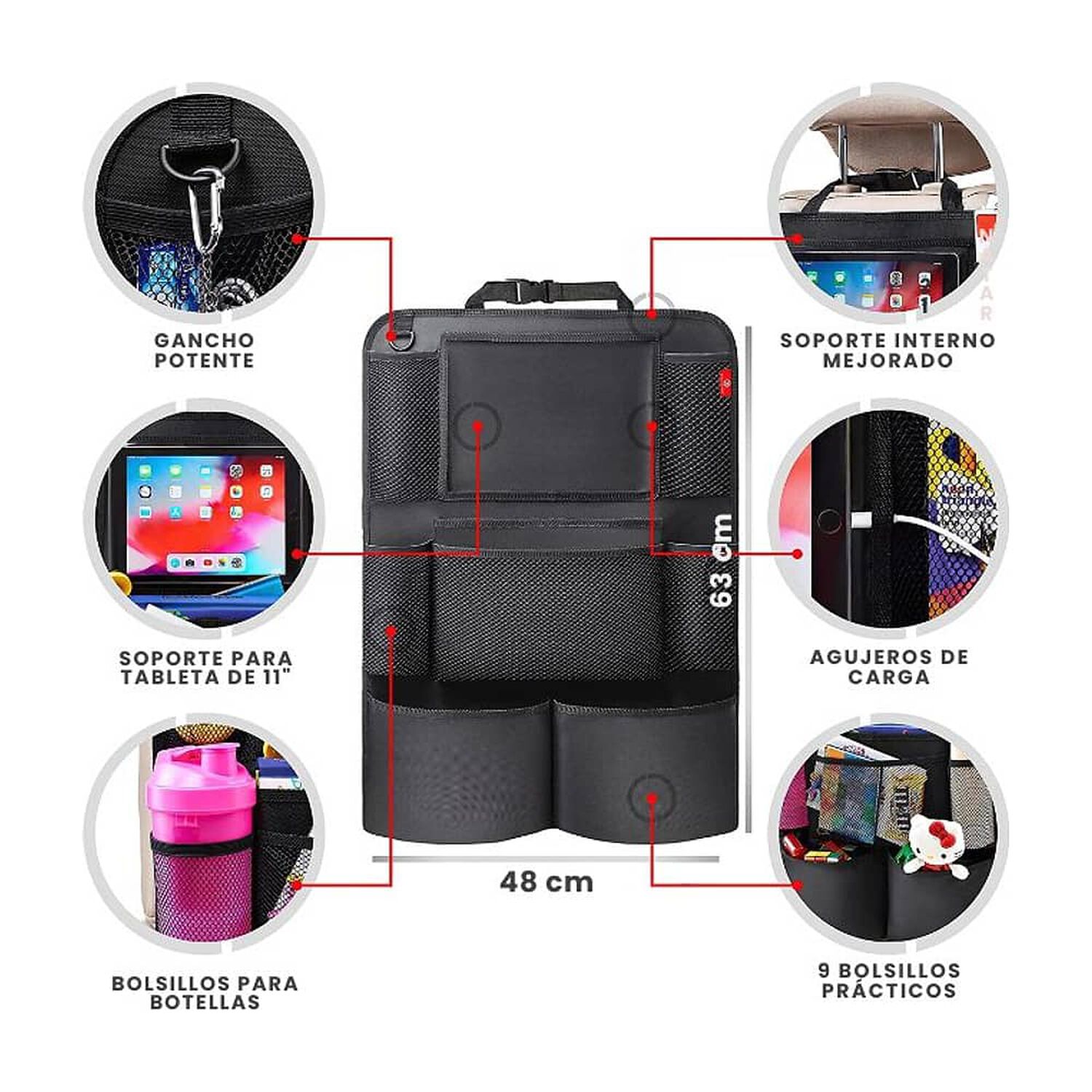 Pack 2 Bolsas De Almacenamiento Para Respaldo Auto image number 1.0
