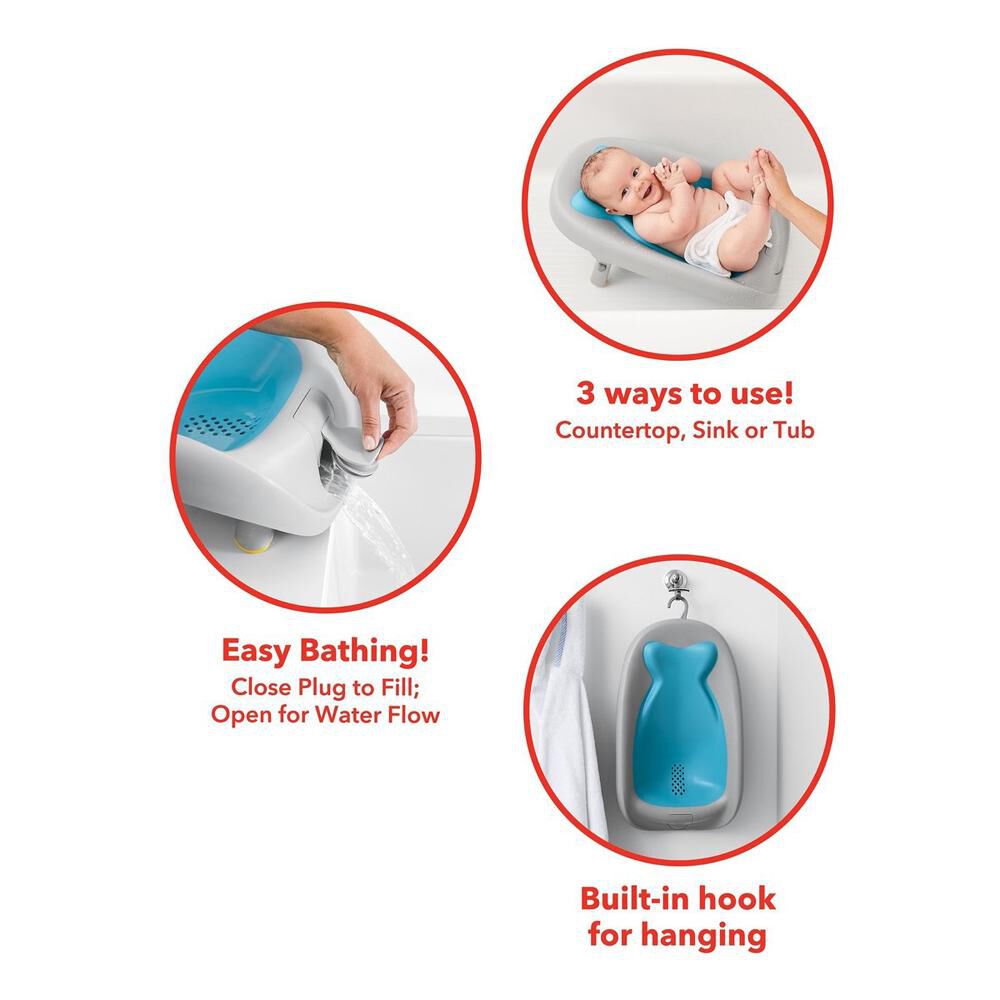 Ba&ntilde;era Skip Hop Hamaca Recline & Rinse Bather-blue image number 7.0