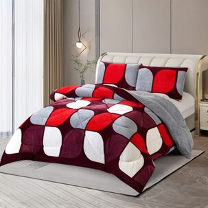 Plumon De Invierno Plush Liso Con Chiporro De 1.5 Plazas + 1 Funda Para Almohada Cip1.5p-44