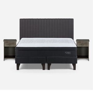 Cama Europea Rosen Tempo / 2 Plazas / Base Dividida + Set De Maderas