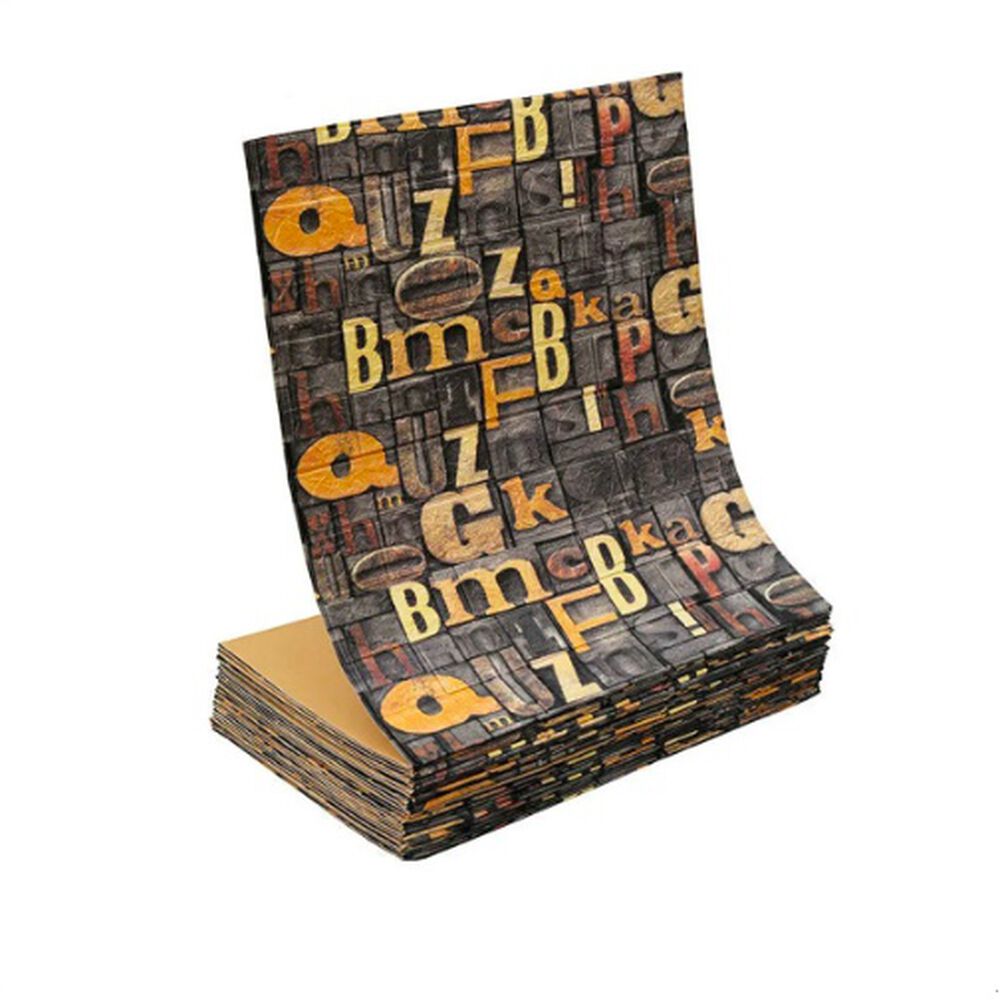 Pack 10 Lamina Papel Mural Autoadhesivo 3d Letras image number 3.0