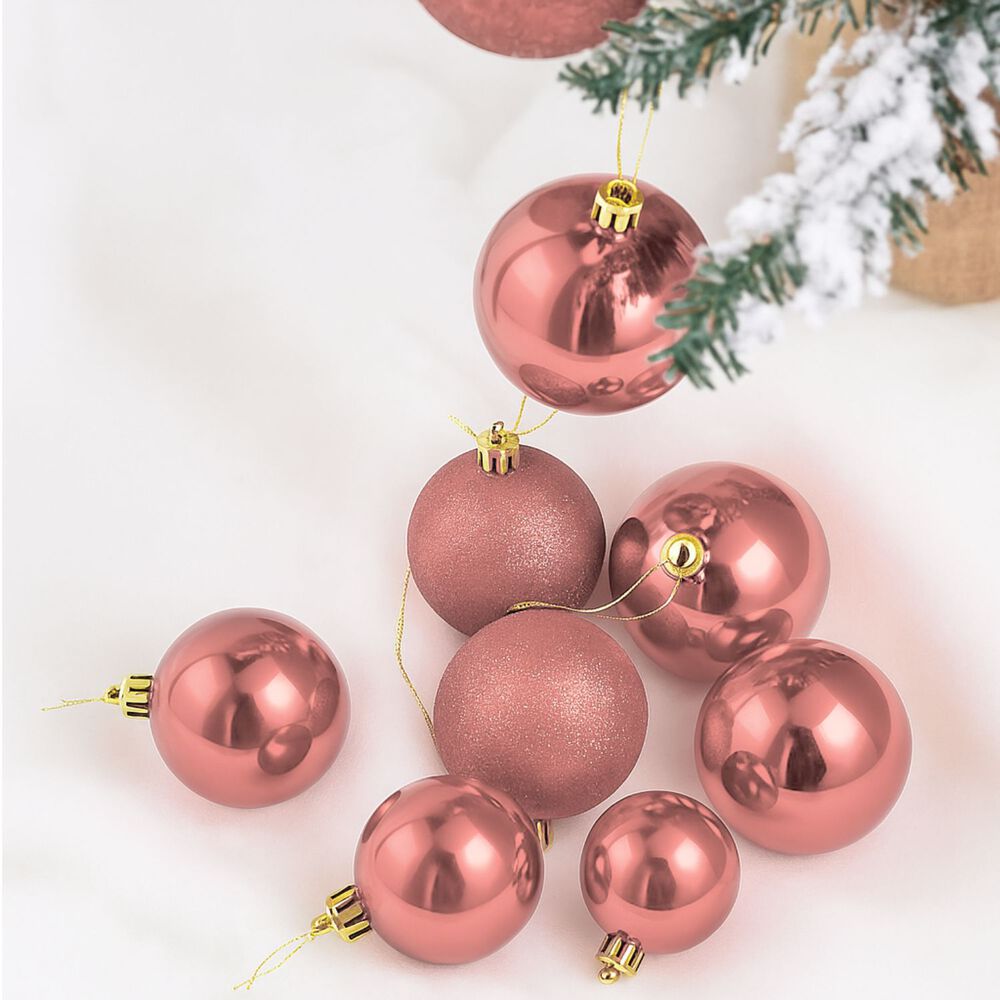 10 Bambalinas Navideña Esfera 6cm Oro Rosa Adorno Decoración image number 1.0
