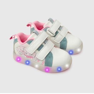 Zapatilla Infantil Con Luces Niña Colloky Blanco