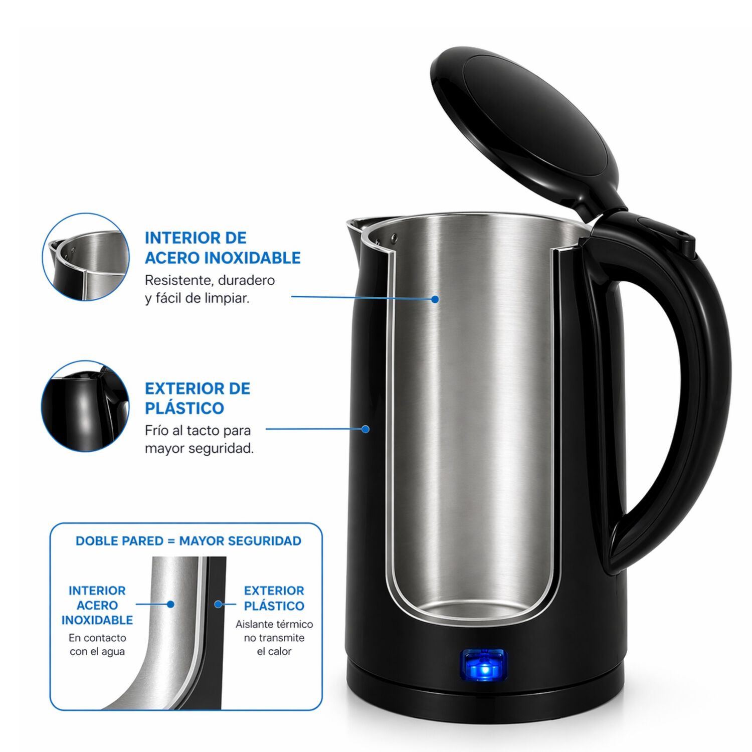 Hervidor De Doble Pared Midea 1.7lt Con Base Giratoria 360&deg; image number 5.0
