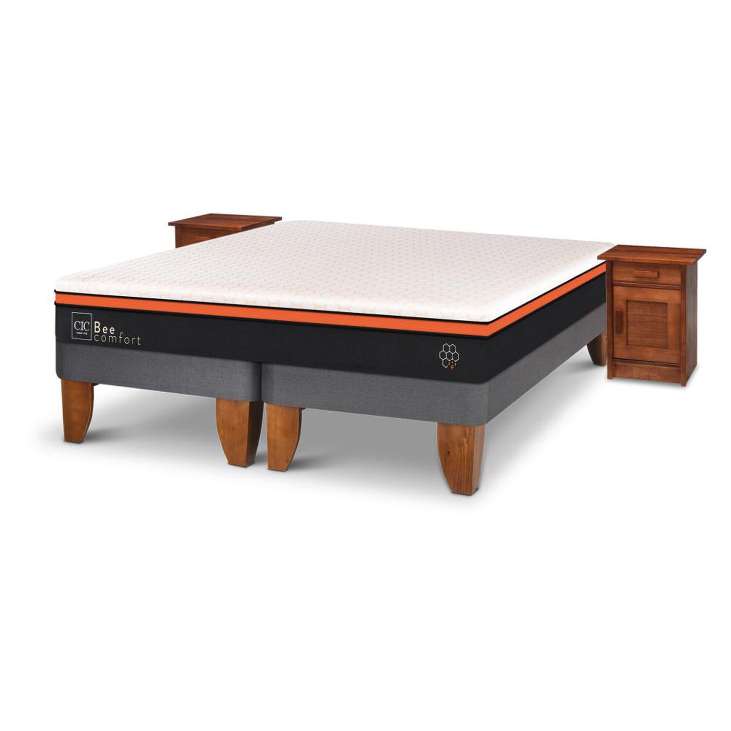 Cama Europea Cic Bee Comfort / King / Base Dividida + Velador image number 1.0