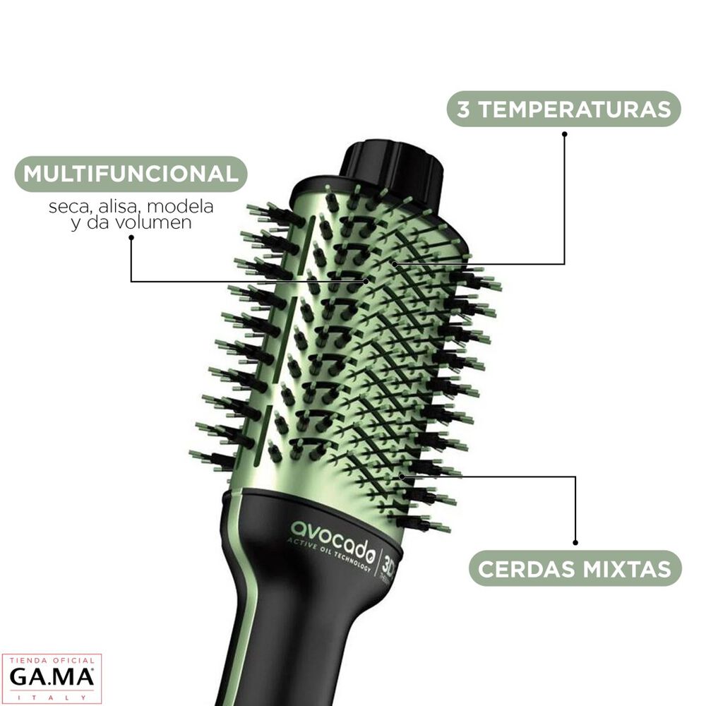 Cepillo Secador Modelador 3dmy Gama Stylish Avocado Voluminizador image number 2.0