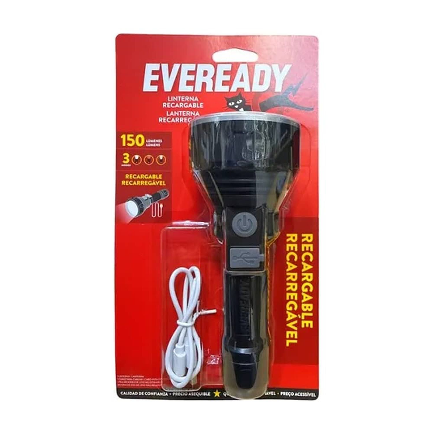 Linterna Eveready Led Recargable Usb 150 L&uacute;menes Evrvphhl4 image number 0.0