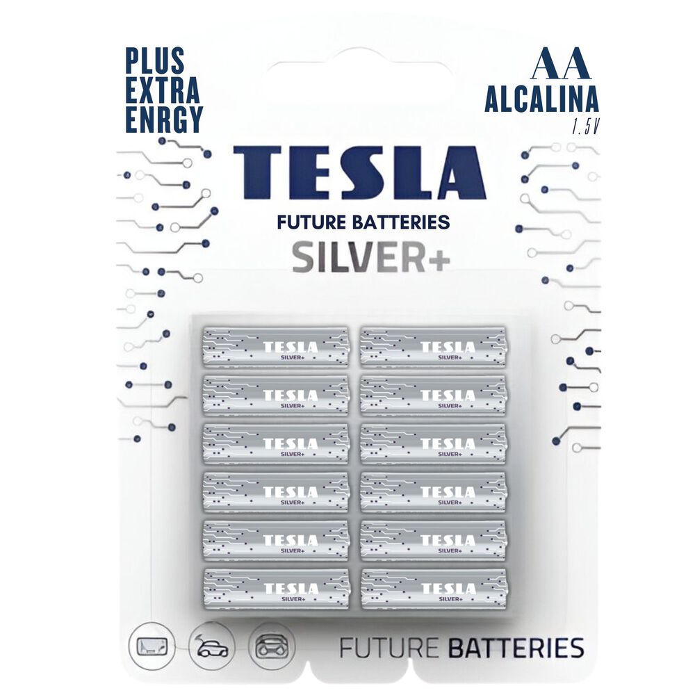 Pack 12 Pilas Aa Tesla Silver+ Alkaline Plus Extra Energy image number 4.0