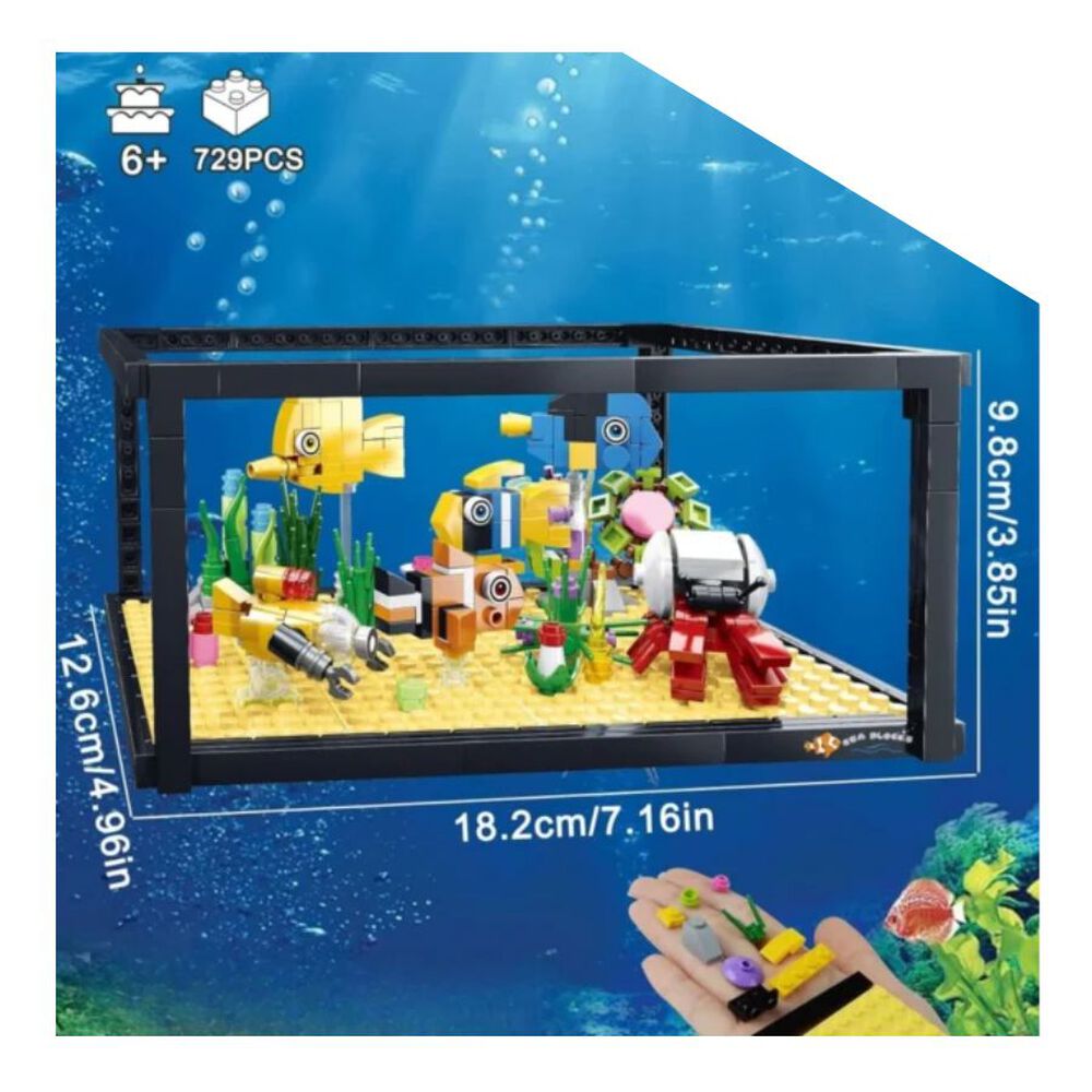 Set De Bloques De Construcci&oacute;n Acuario 729 Piezas image number 2.0