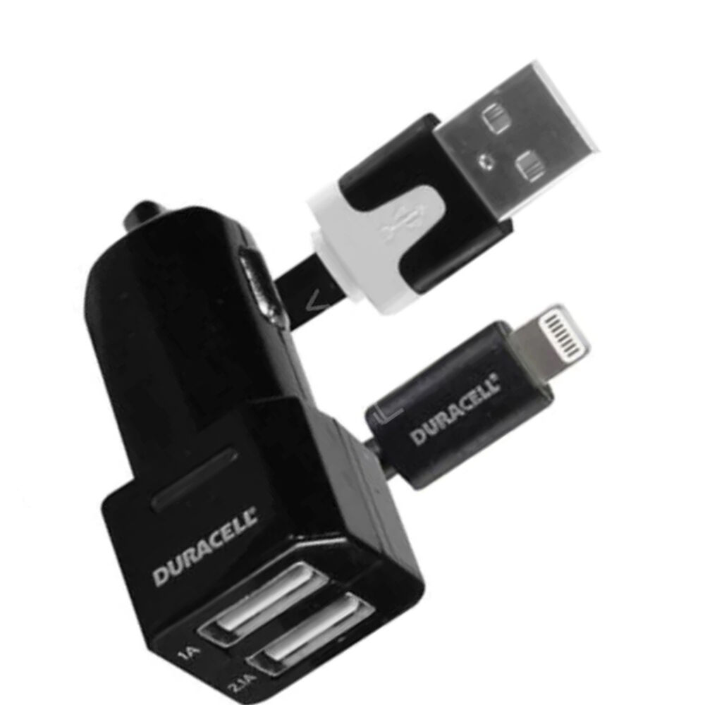 Kit Cargador De Auto Duracell Iphone 5/6 Certificado image number 1.0