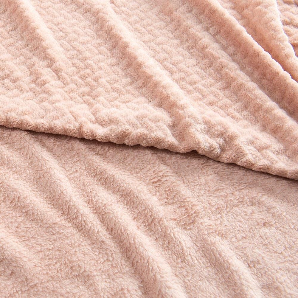 Frazada Coral Embossed 2 Plazas Rosado image number 1.0